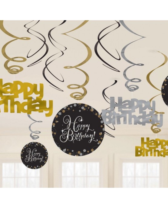 Dekorácia Happy Birthday 12ks