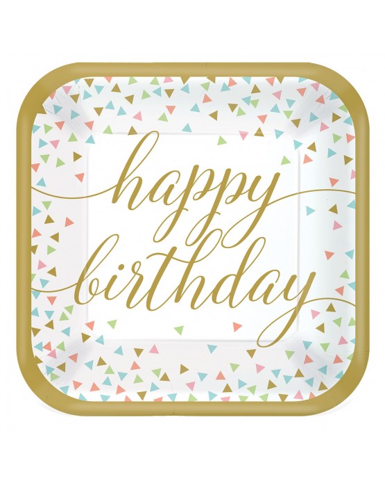 Tanieriky s konfetami 23cm 18ks