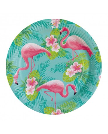 Tanieriky plameniak 23cm 8ks