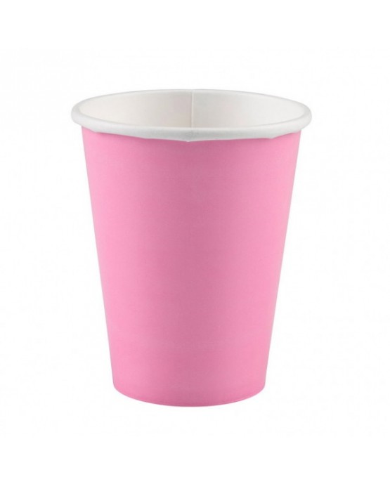 Papierové poháriky ružové 266ml 8ks