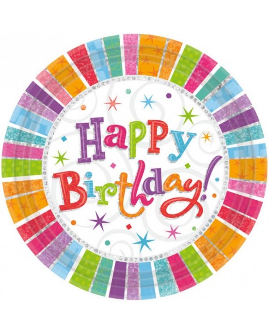 Tanieriky Birthday 23cm 8ks