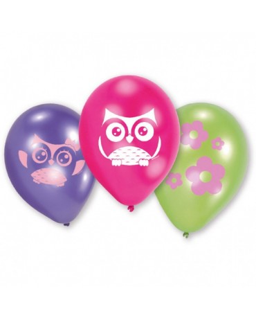 Latexové balóniky štastná sova 23cm 6ks