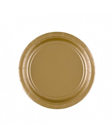 Plastové tanieriky zlaté 18cm 8ks