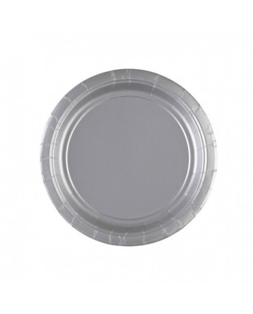 Papierové tanieriky strieborné 18cm 8ks