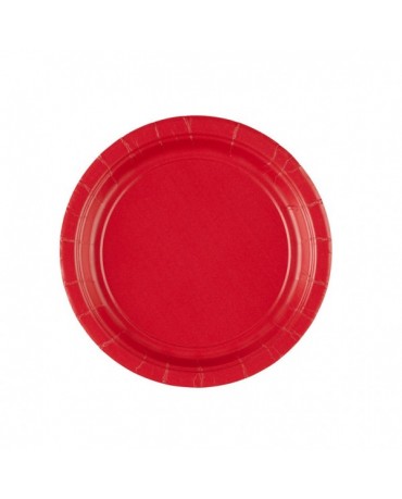 Papierové tanieriky červené 18cm 8ks