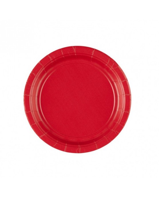 Papierové tanieriky červené 18cm 8ks