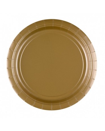 Plastové tanieriky zlaté 23cm 8ks