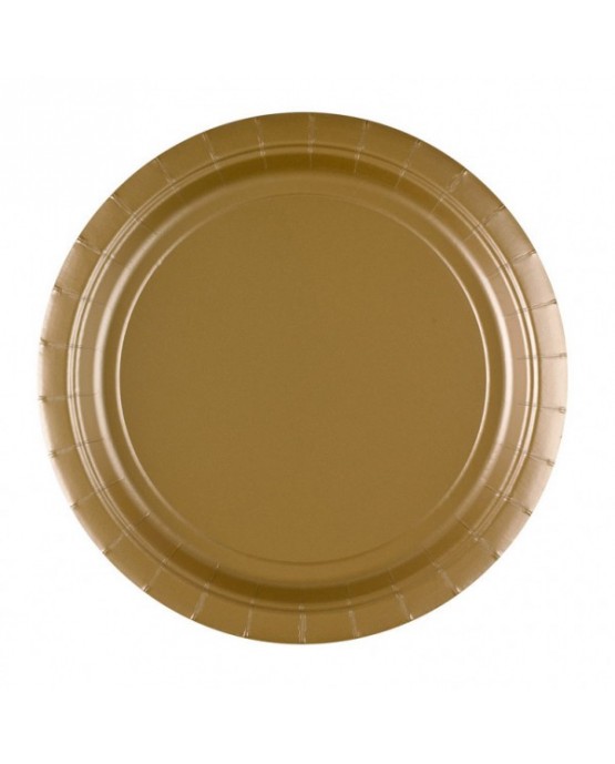 Plastové tanieriky zlaté 23cm 8ks