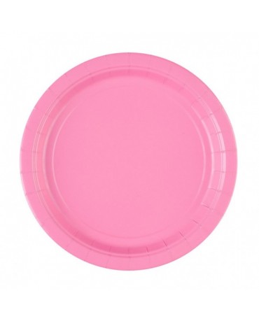 Papierové tanieriky ružové 23cm 8ks