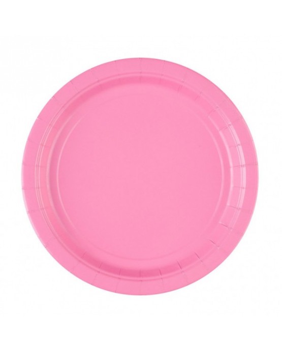 Papierové tanieriky ružové 23cm 8ks
