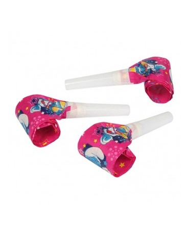 Rolovacie píšťalky Šmolkovia -ružové 6ks