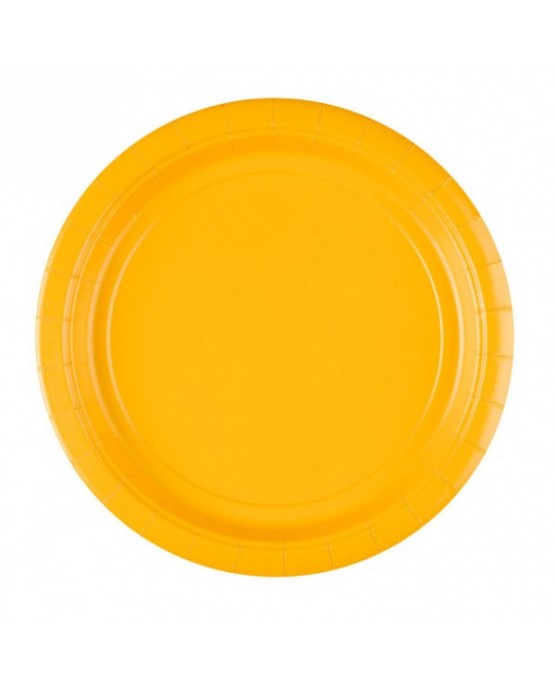 Papierové tanieriky žlté 23cm 8ks