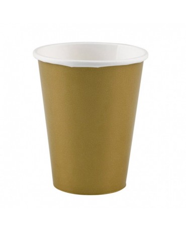 Papierové poháriky zlaté 266ml 8ks