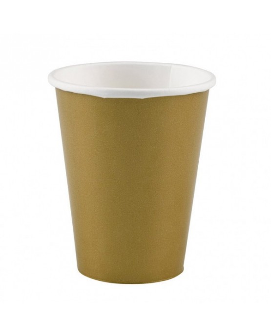Papierové poháriky zlaté 266ml 8ks