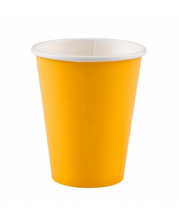 Papierové poháriky žlté 266ml 8ks