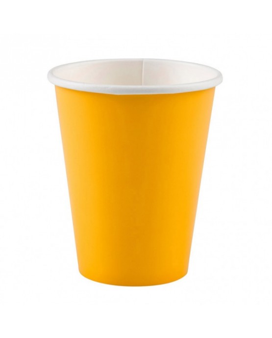 Papierové poháriky žlté 266ml 8ks