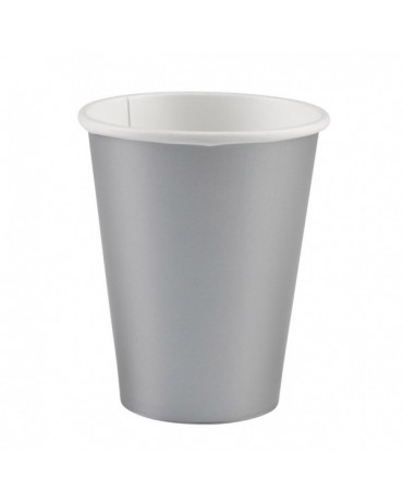 Papierové poháriky strieborné 266ml 8ks