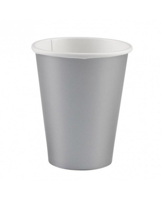 Papierové poháriky strieborné 266ml 8ks