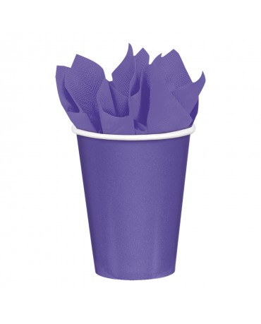 Papierové poháriky fialové 266ml 8ks