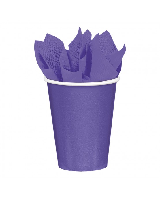 Papierové poháriky fialové 266ml 8ks