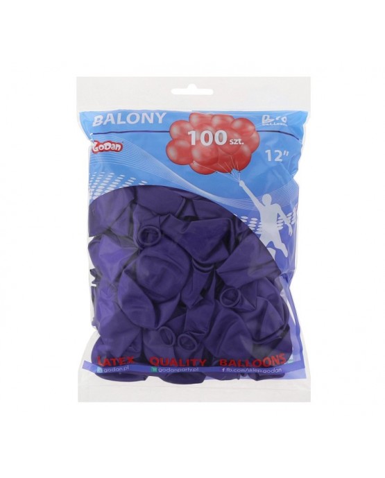 Latexové balóny metalické - fialové 12'' 100ks