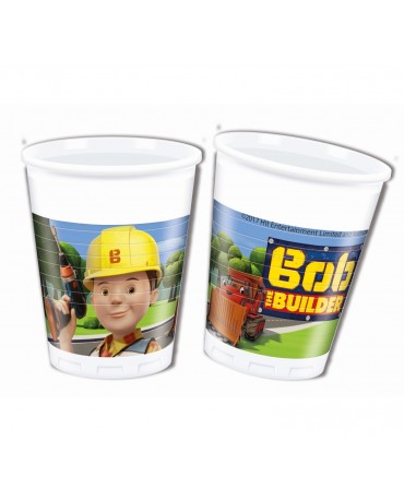 Poháriky plastové Bob stavebník 200ml 8ks