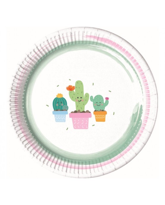 Tanieriky papierové kaktus 23cm 8ks