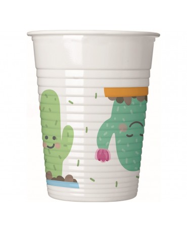 Poháriky plastové kaktus 200ml 8ks
