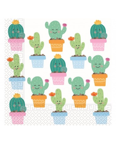 Servítky papierové kaktus 33x33cm 20ks