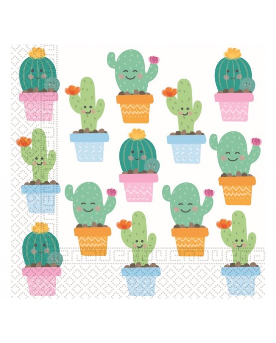 Servítky papierové kaktus 33x33cm 20ks