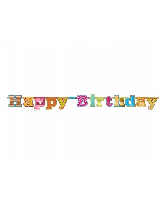 Banner Happy Birthday-farebný 1,66m