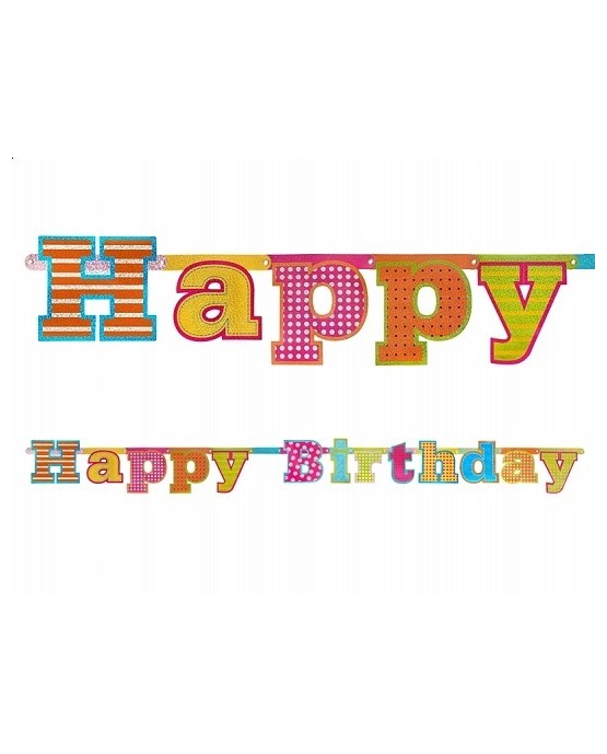 Banner Happy Birthday-farebný 1,66m
