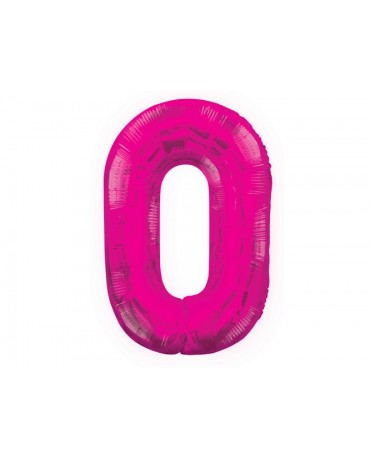 Fóliový balón číslo 0- ružový 86cm