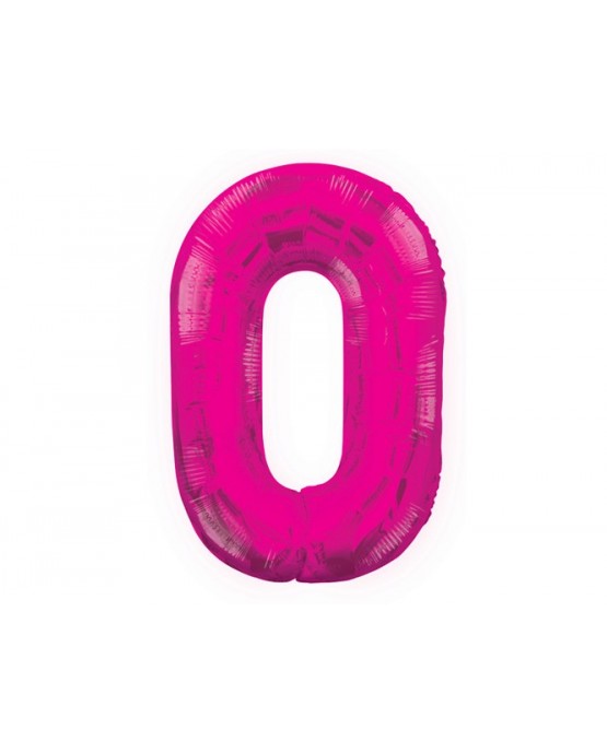 Fóliový balón číslo 0- ružový 86cm