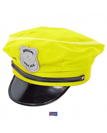 Klobúk polícia žlty neónový