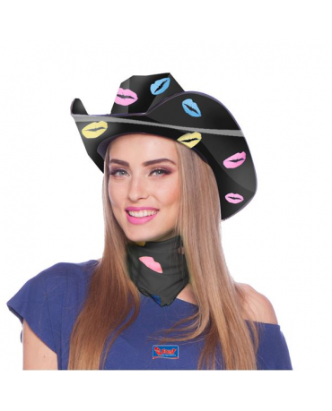 Klobúk s pusinkami čierny