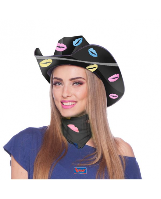 Klobúk s pusinkami čierny