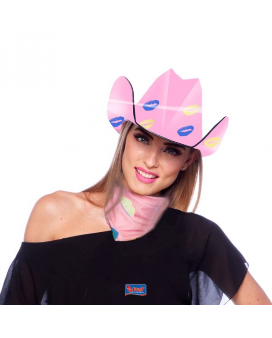 Klobúk s pusinkami ružový