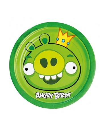 Tanieriky Angry Birds zelené 18cm - 8 ks