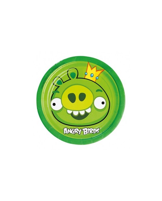 Tanieriky Angry Birds zelené 18cm - 8 ks