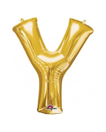 Fól. balón - zlaté Y    27x35cm 1ks