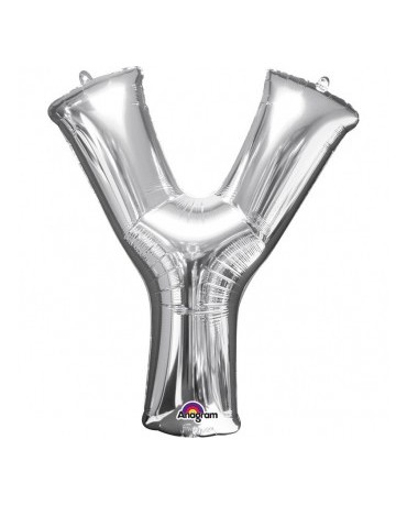 Fól. balón - strieborné Y    27x35cm 1ks