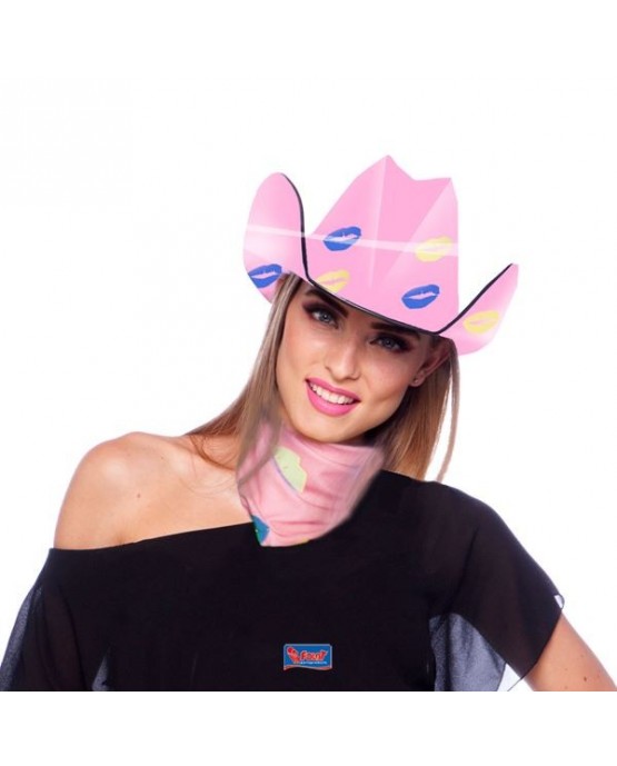 Kovbojský klobúk ružový-pusinky