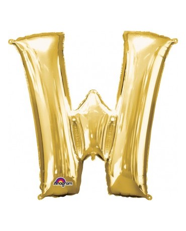 Fól. balón - zlaté W    33x33cm 1ks
