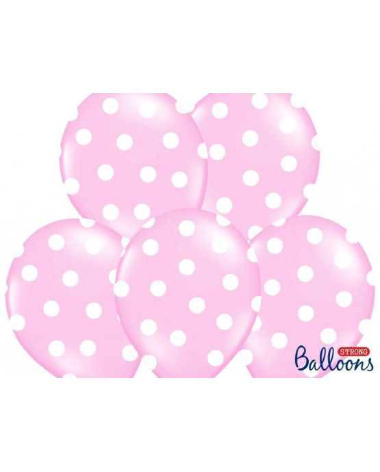 Latexové balóny bledoružové -biele bodky 30cm 10ks