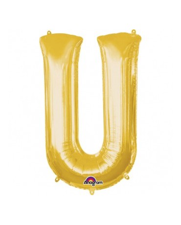 Fól. balón - zlaté U    20x33cm 1ks