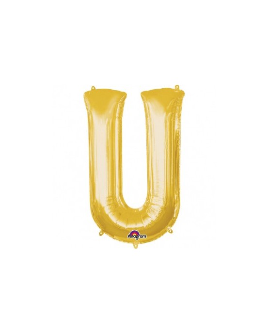 Fól. balón - zlaté U    20x33cm 1ks