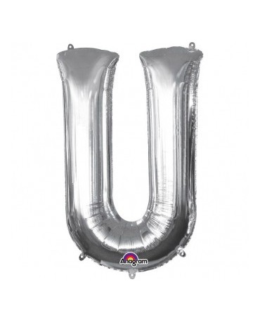 Fól. balón - strieborné U    20x33cm 1ks