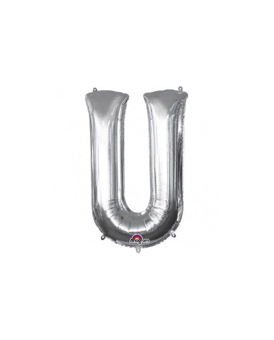 Fól. balón - strieborné U    20x33cm 1ks