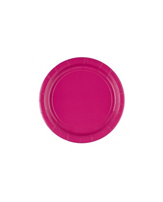 Papierové tanieriky ružové 23cm 8ks